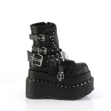 Vegan 11,5 cm BEAR-150 emo wedge ankelstvler - plateauboots med spnde