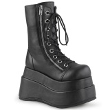 Vegan 11,5 cm BEAR-265 emo women tiered platform boots with laces