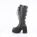 Vegan 12 cm ASSAULT-218 alternative womens boots cleated platform in black