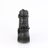 Vegan 12 cm ASSAULT-72 Dame boots med nittersler og platform i sort