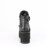 Vegan 12 cm ASSAULT-72 Dame boots med nittersler og platform i sort