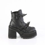 Vegan 12 cm ASSAULT-72 Dame boots med nittersler og platform i sort