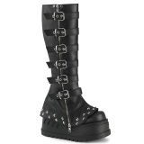 Vegan 12 cm STOMP-223 cyberpunk wedges plateaustvler wedges med spnder