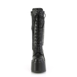 Vegan 14 cm SWING-150 emo calf-high women boots platform with laces