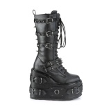 Vegan 14 cm SWING-327 emo knee high women boots platform with laces