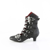 Vegan 5 cm FLORA-1035 nosferatu goth ankle boots with buckles