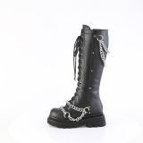 Vegan 6 cm REN-215 gothic knee high lace-up boots women with chains