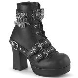 Vegan 9,5 cm GOTHIKA-66 emo chunky platform ankelstvler - dame plateauboots med spnder