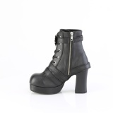 Vegan 9,5 cm GOTHIKA-66 emo chunky platform ankelstvler - dame plateauboots med spnder