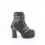 Vegan 9,5 cm GOTHIKA-66 emo chunky platform ankelstvler - dame plateauboots med spnder