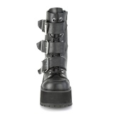 Vegan 9,5 cm RANGER-308 gotiske chunky ankelstvler dame plateauboots med spnder