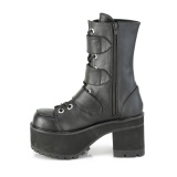 Vegan 9,5 cm RANGER-308 gotiske chunky ankelstvler dame plateauboots med spnder