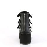 Vegan 9 cm DAMNED-105 kvinder plateau boots med spnder sort