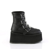 Vegan 9 cm DAMNED-105 kvinder plateau boots med spnder sort