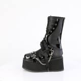 Vegan 9 cm DAMNED-120 emo calf-high women boots platform with laces