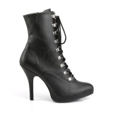 Vegan sort 13 cm EVE-106 ankle booties til mnd