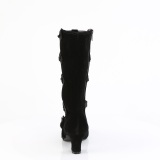 Velvet 6,5 cm WHIMSY-118 emo calf-high women boots with buckles victorian