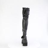 Wedge platform 11,5 cm SHAKER-325 womens thigh high boots with laces